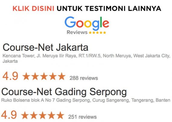 Google-review-Course-net jakarta dan tangerang gading serpong